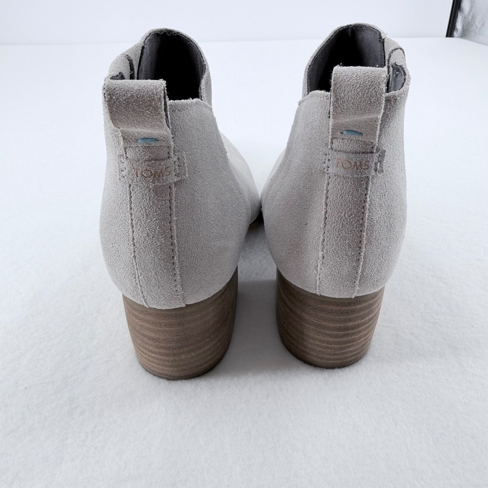 TOMS Suede Ankle Boots Women Size 9 Gray Block Heel Brand New - Picture 3 of 8